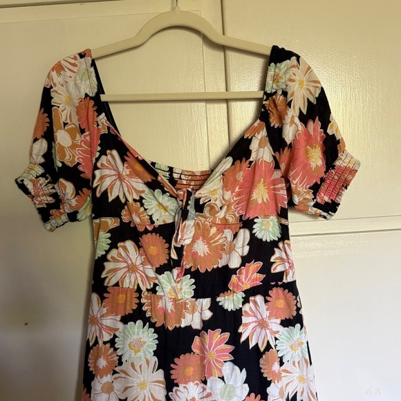Roxy Summertime Feeling Floral Tie-Front Midi Dress Size XS - Picture 4 of 14